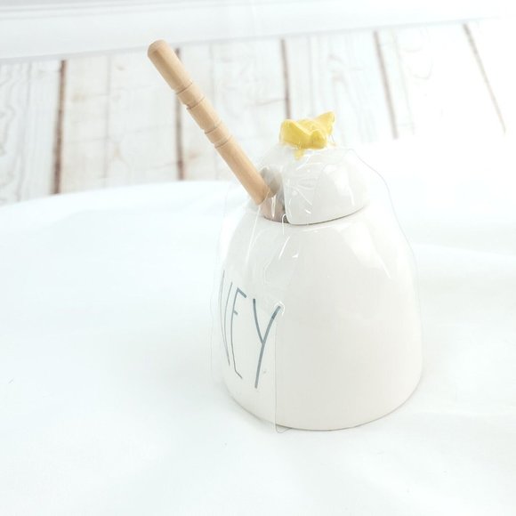 Rae Dunn By Magenta Artisan Collection White Ceramic Farmhouse Honey Pot - Picture 2 of 10
